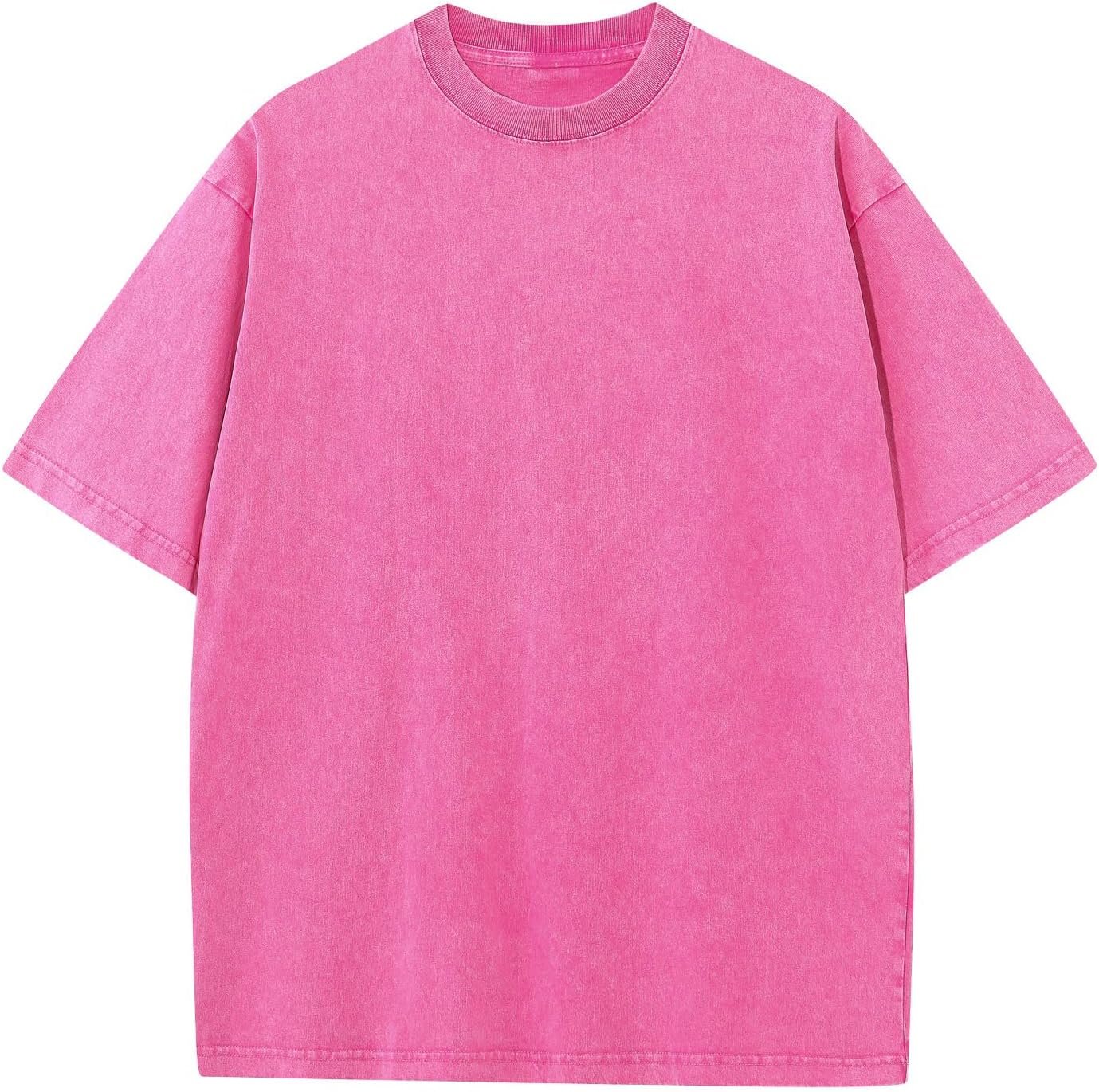 71Lr253LlvL._AC_SL1500_ Unisex Loose‑Fit Oversized Cotton Tees, Men’s Washed Solid‑Color Short Sleeve Basic Casual Tops - Image 1